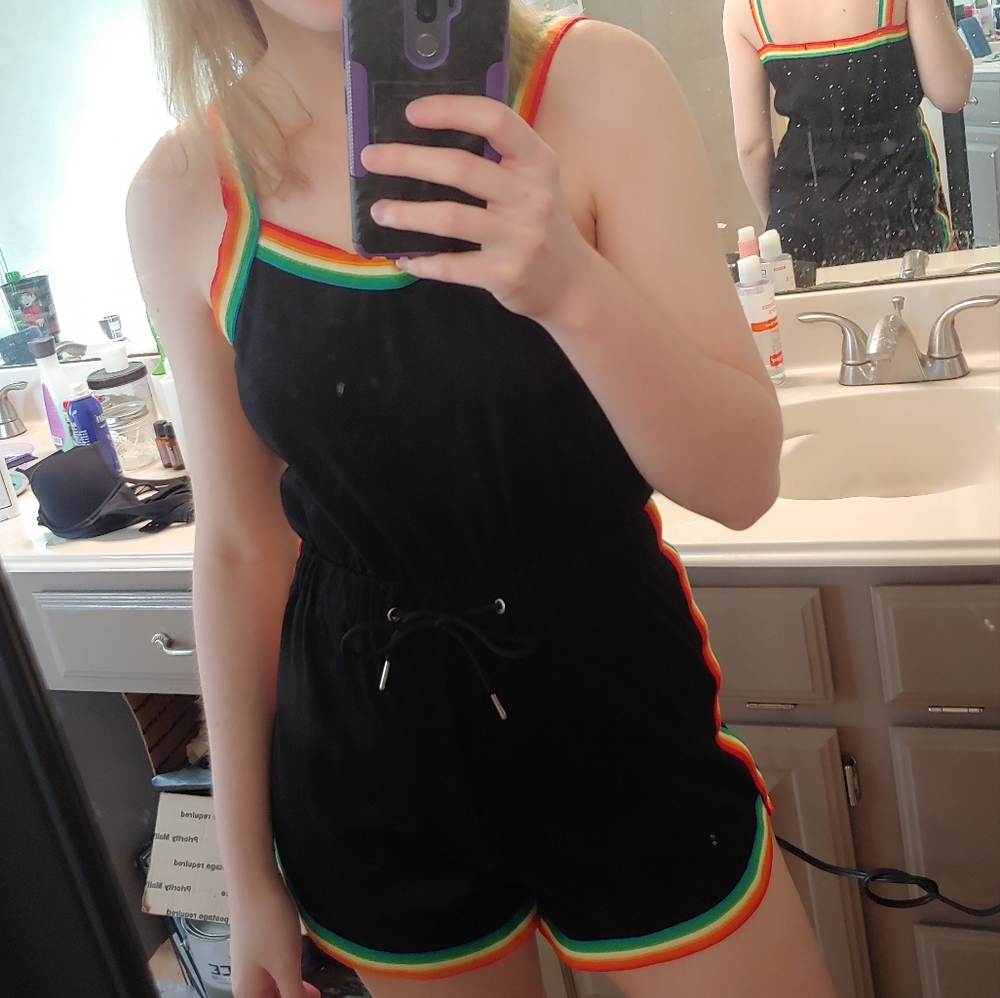 Rainbow Trim Romper